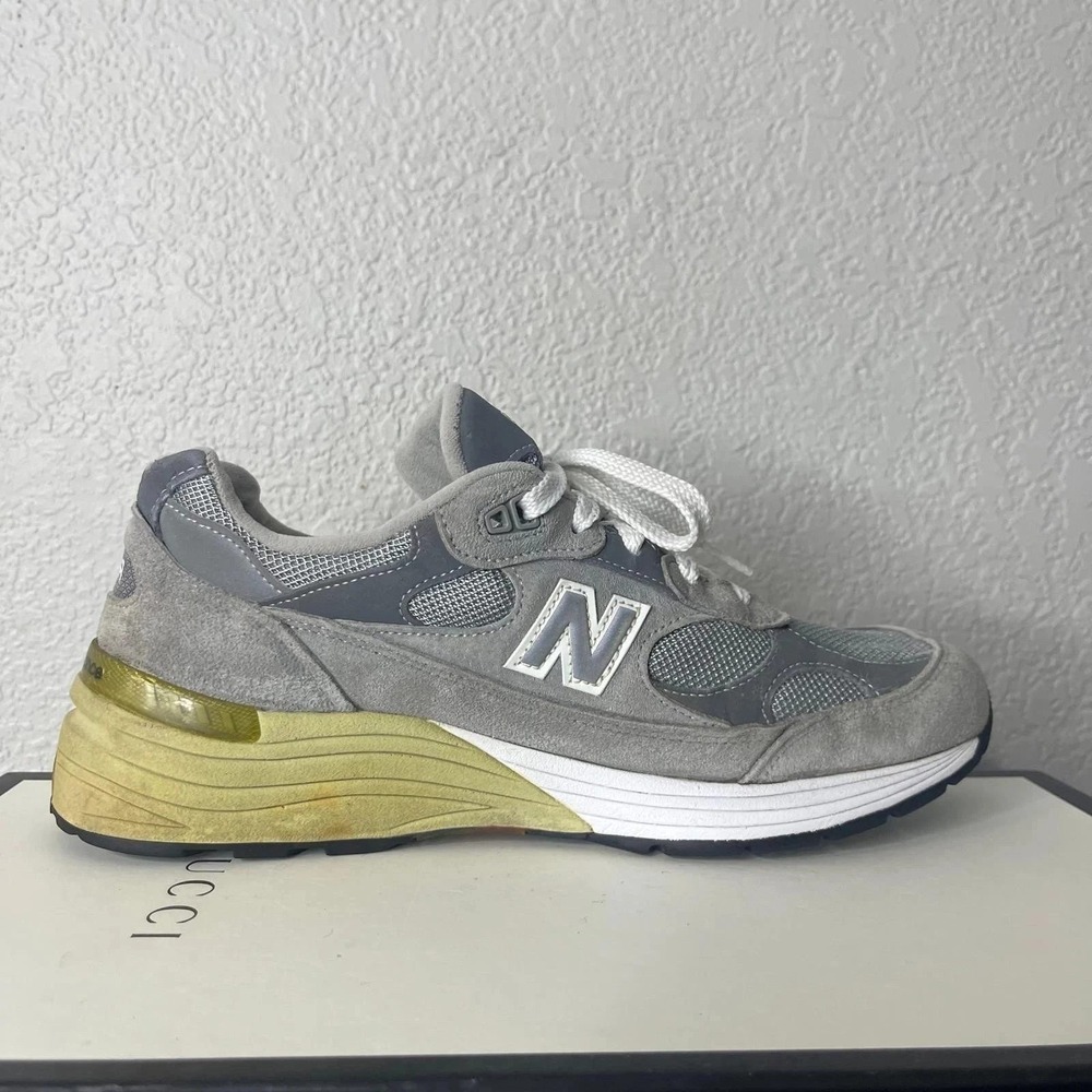 New Balance 992 W992GL Grey Suede Running Shoes‎ Sneakers Men's 7 D Made In USA
